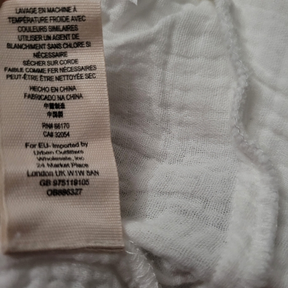 Free People Sun Streaks Tie Front Top Gauzy Button Up Tie Hem White Size Small - Picture 8 of 14